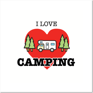 I Love Camping - Heart and Motorhome - Class C Posters and Art